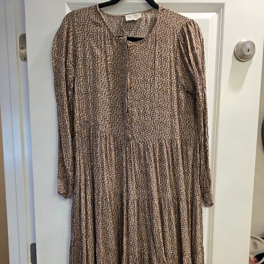 Womens leopard print tiered dress